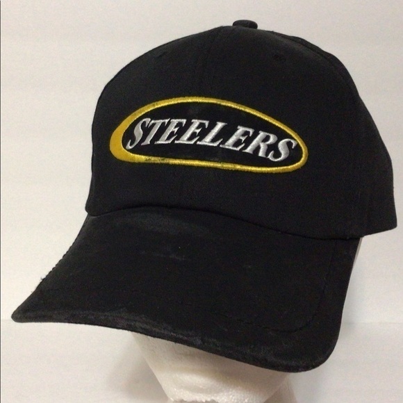 𝅺vintage Snapback PITTSBURGH STEELERS Hat Black Cap - Picture 1 of 8